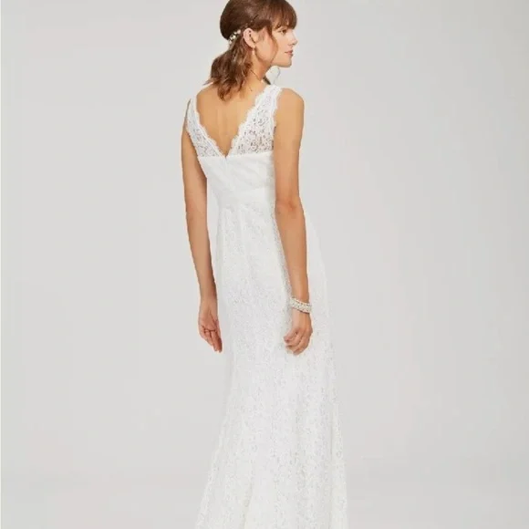 Adrianna Papell Sleeveless Bridal Dress Ivory - Picture 3 of 16